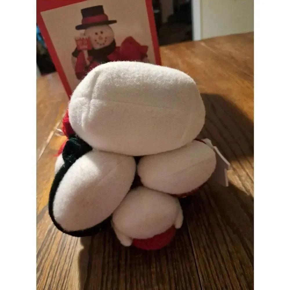 Vintage JC Penney Holiday Novelties Snowman Family Fabric Figurine Christmas